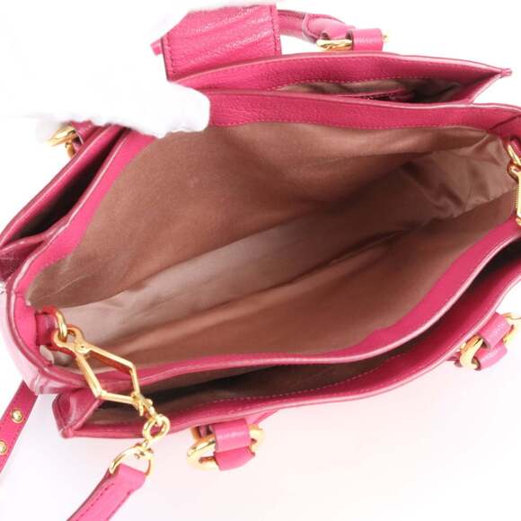 Miu Miu Miu Leather Handbag Shoulder Crossbody Pink Women's - Picture 8 of 12